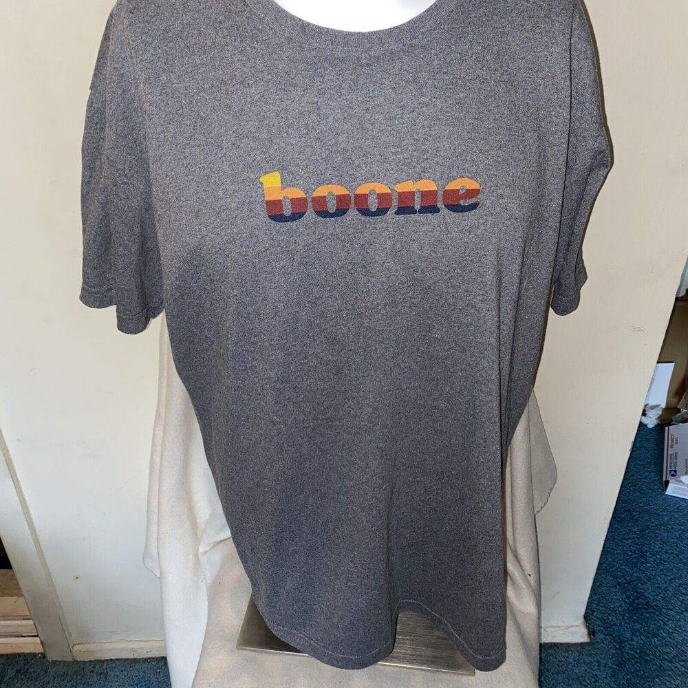 Vintage 80s Style Boone NC T-Shirt 2XL UNION MADE USA Mountains Gray